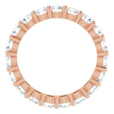 10K Gold Round Lab-Grown Diamond Shared-Prong Eternity Band – 3.4 mm Stones - Rose Gold - view 2