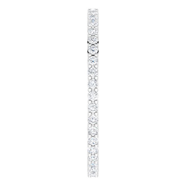 10K Gold Round Natural Diamond Shared-Prong Eternity Band – 1.3 mm Stones - White Gold - view 4