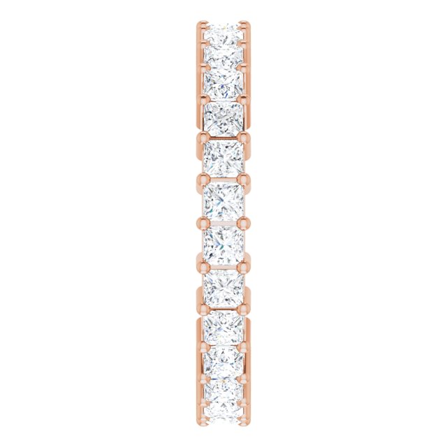 10K Gold Square Lab-Grown Diamond Shared-Prong Eternity Band – 2.25x2.25 mm Stones - Rose Gold - view 4