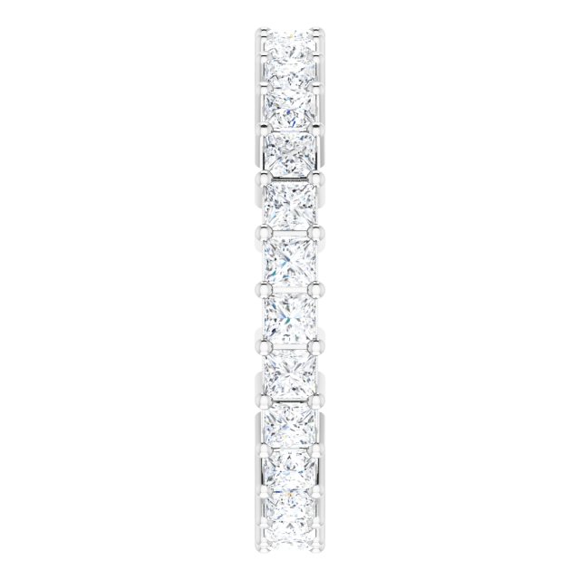 10K Gold Square Natural Diamond Shared-Prong Eternity Band – 2.25x2.25 mm Stones - White Gold - view 4