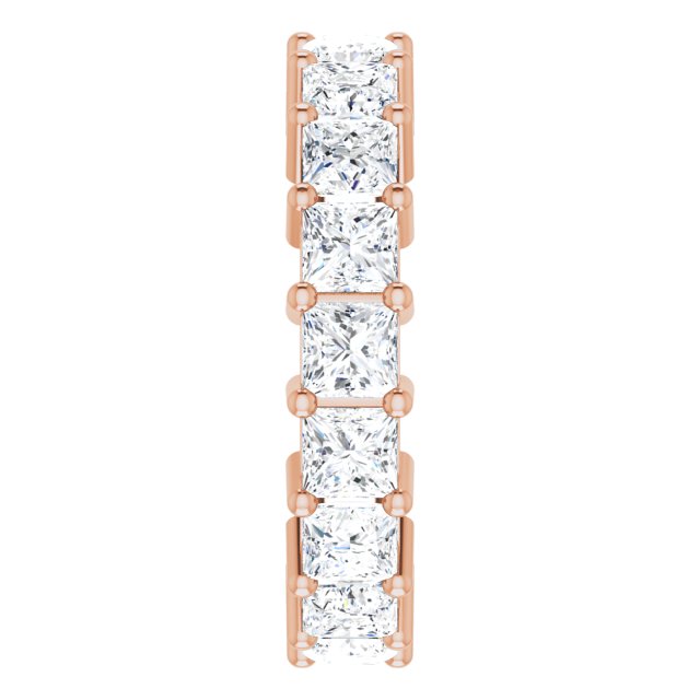 10K Gold Square Lab-Grown Diamond Shared-Prong Eternity Band – 3.75x3.75 mm Stones - Rose Gold - view 4