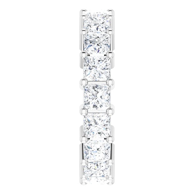 10K Gold Square Natural Diamond Shared-Prong Eternity Band – 3.75x3.75 mm Stones - White Gold - view 4