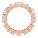 10K Gold Square Lab-Grown Diamond Shared-Prong Eternity Band – 4x4 mm Stones - Rose Gold - view 2