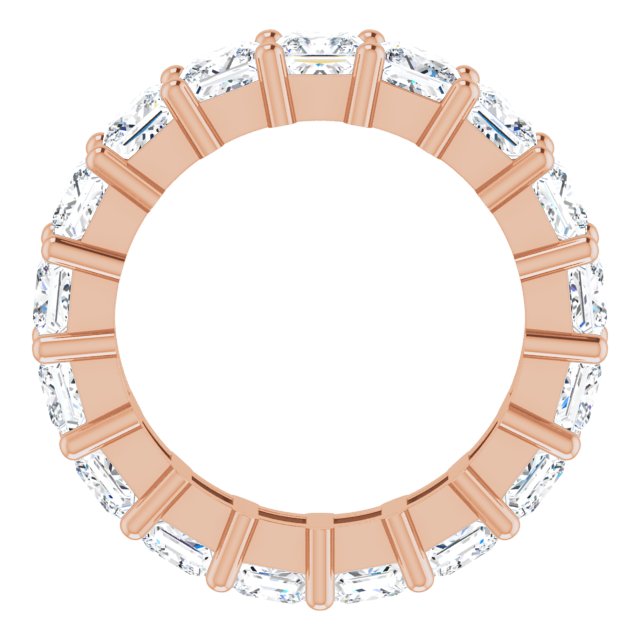 10K Gold Square Lab-Grown Diamond Shared-Prong Eternity Band – 4x4 mm Stones - Rose Gold - view 2