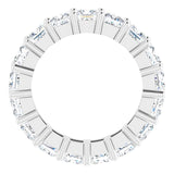 10K Gold Square Lab-Grown Diamond Shared-Prong Eternity Band – 4x4 mm Stones - White Gold - view 2