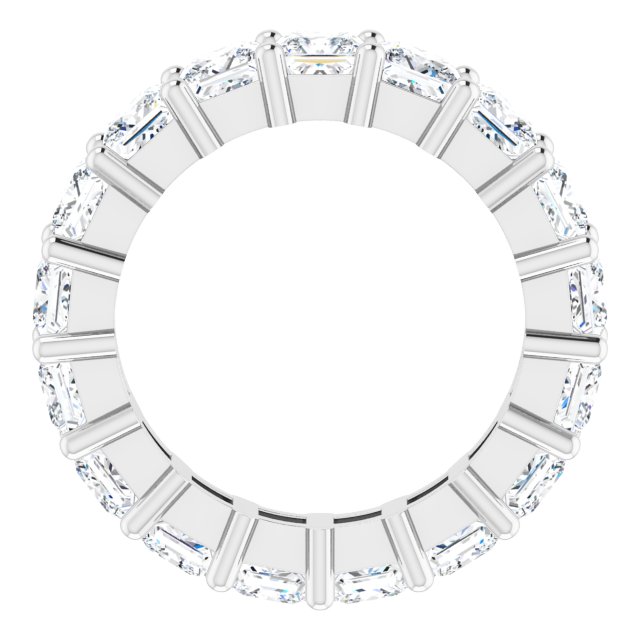 10K Gold Square Lab-Grown Diamond Shared-Prong Eternity Band – 4x4 mm Stones - White Gold - view 2