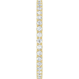 14K Gold Round Natural Diamond Shared-Prong Eternity Band – 1.5 mm Stones - Yellow Gold - view 4