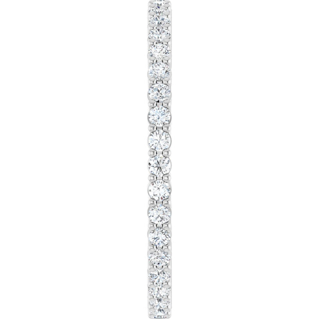 10K Gold Round Lab-Grown Diamond Shared-Prong Eternity Band – 1.5 mm Stones - White Gold - view 4