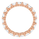 10K Gold Round Natural Diamond Shared-Prong Eternity Band – 3.4 mm Stones - Rose Gold - view 2