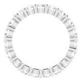 10K Gold Round Lab-Grown Diamond Shared-Prong Eternity Band – 3.4 mm Stones - White Gold - view 2