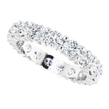 10K Gold Round Natural Diamond Shared-Prong Eternity Band – 3.75 mm Stones - White Gold - view 5