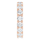 10K Gold Round Natural Diamond Shared-Prong Eternity Band – 3.8 mm Stones - Rose Gold - view 4