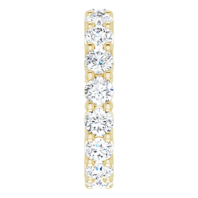 14K Gold Round Lab-Grown Diamond Shared-Prong Eternity Band – 3.8 mm Stones - Yellow Gold - view 4