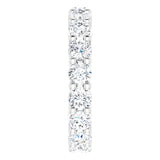 14K Gold Round Lab-Grown Diamond Shared-Prong Eternity Band – 3.8 mm Stones - White Gold - view 4