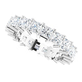 10K Gold Square Natural Diamond Shared-Prong Eternity Band – 3.25x3.25 mm Stones - White Gold - view 5