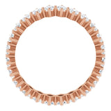 14K Gold Marquise Lab-Grown Diamond Shared-Prong Eternity Band – 4.5x2.5 mm Stones - Rose Gold - view 2