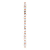 10K Gold Round Natural Diamond Shared-Prong Eternity Band – 1 mm Stones - Rose Gold - view 4