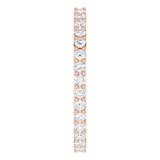 10K Gold Round Lab-Grown Diamond Shared-Prong Eternity Band – 1.7 mm Stones - Rose Gold - view 4
