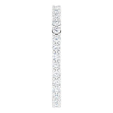 10K Gold Round Natural Diamond Shared-Prong Eternity Band – 1.7 mm Stones - White Gold - view 4