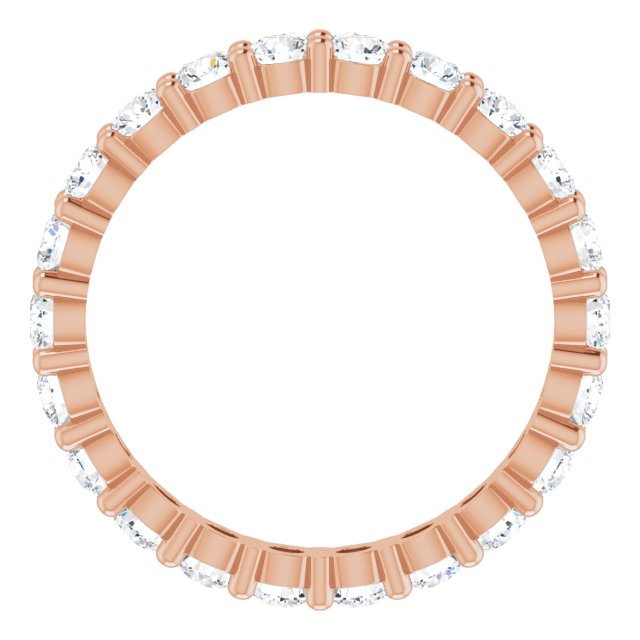 10K Gold Round Natural Diamond Shared-Prong Eternity Band – 2.75 mm Stones - Rose Gold - view 2