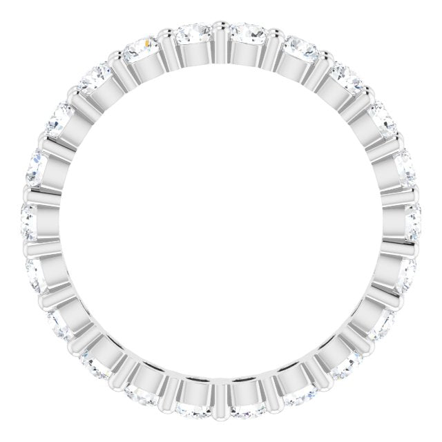 10K Gold Round Lab-Grown Diamond Shared-Prong Eternity Band – 2.75 mm Stones - White Gold - view 2