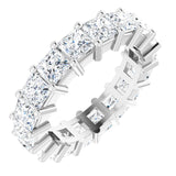 10K Gold Square Natural Diamond Shared-Prong Eternity Band – 3.75x3.75 mm Stones - White Gold