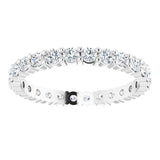 10K Gold Round Lab-Grown Diamond Shared-Prong Eternity Band – 2.25 mm Stones - White Gold - view 3
