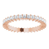 10K Gold Square Natural Diamond Shared-Prong Eternity Band – 1.75x1.75 mm Stones - Rose Gold - view 3