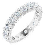 Platinum Round Lab-Grown Diamond Shared-Prong Eternity Band – 3.4 mm Stones
