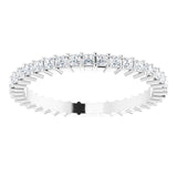 10K Gold Square Natural Diamond Shared-Prong Eternity Band – 1.5x1.5 mm Stones - White Gold - view 3
