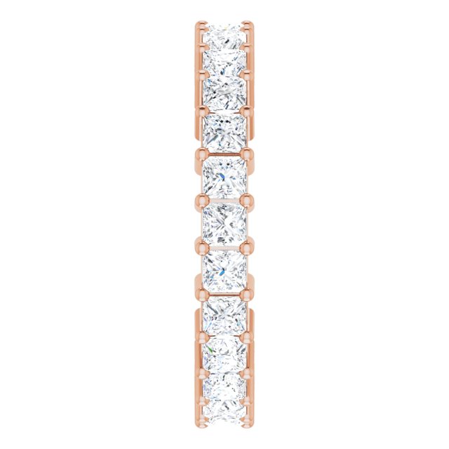10K Gold Square Lab-Grown Diamond Shared-Prong Eternity Band – 2.5x2.5 mm Stones - Rose Gold - view 4