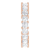 10K Gold Square Natural Diamond Shared-Prong Eternity Band – 3x3 mm Stones - Rose Gold - view 4