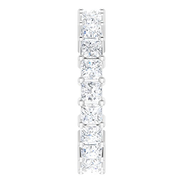 10K Gold Square Lab-Grown Diamond Shared-Prong Eternity Band – 3x3 mm Stones - White Gold - view 4