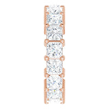 10K Gold Square Lab-Grown Diamond Shared-Prong Eternity Band – 4x4 mm Stones - Rose Gold - view 4