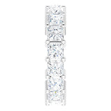 10K Gold Square Lab-Grown Diamond Shared-Prong Eternity Band – 4x4 mm Stones - White Gold - view 4