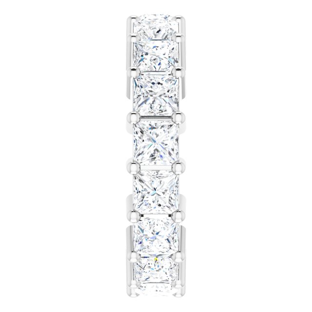10K Gold Square Lab-Grown Diamond Shared-Prong Eternity Band – 4x4 mm Stones - White Gold - view 4