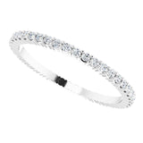 10K Gold Round Lab-Grown Diamond Shared-Prong Eternity Band – 1.3 mm Stones - White Gold - view 5