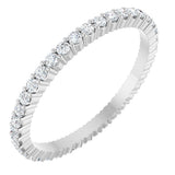 14K Gold Round Lab-Grown Diamond Shared-Prong Eternity Band – 1.5 mm Stones - White Gold