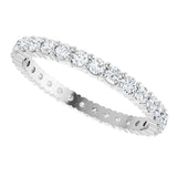 10K Gold Round Natural Diamond Shared-Prong Eternity Band – 2 mm Stones - White Gold - view 5