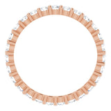 10K Gold Round Lab-Grown Diamond Shared-Prong Eternity Band – 2.25 mm Stones - Rose Gold - view 2