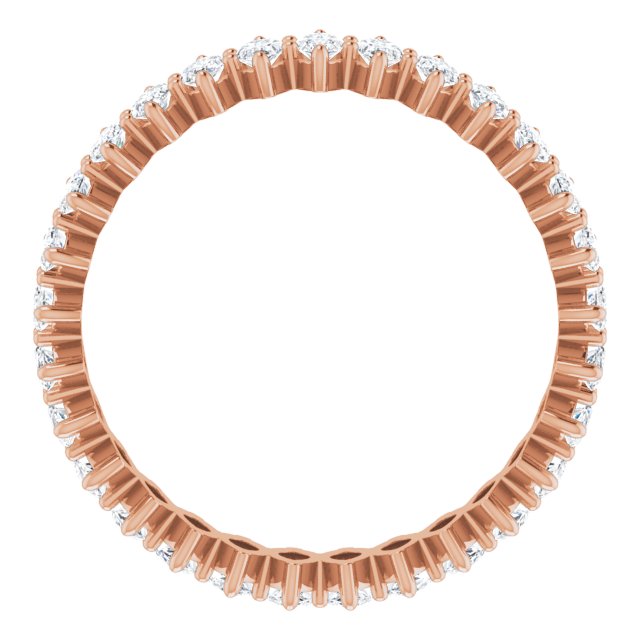 14K Gold Marquise Natural Diamond Shared-Prong Eternity Band – 4x2 mm Stones - Rose Gold - view 2