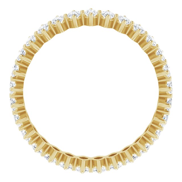 14K Gold Marquise Natural Diamond Shared-Prong Eternity Band – 4x2 mm Stones - Yellow Gold - view 2