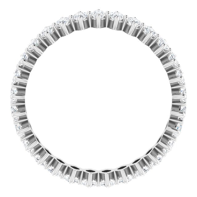 14K Gold Marquise Natural Diamond Shared-Prong Eternity Band – 4x2 mm Stones - White Gold - view 2