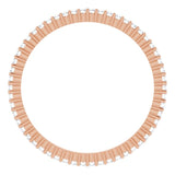 10K Gold Round Natural Diamond Shared-Prong Eternity Band – 1 mm Stones - Rose Gold - view 2