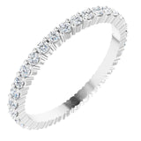 10K Gold Round Lab-Grown Diamond Shared-Prong Eternity Band – 1.7 mm Stones - White Gold