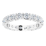 10K Gold Round Natural Diamond Shared-Prong Eternity Band – 3.2 mm Stones - White Gold - view 3