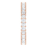 10K Gold Square Lab-Grown Diamond Shared-Prong Eternity Band – 2x2 mm Stones - Rose Gold - view 4