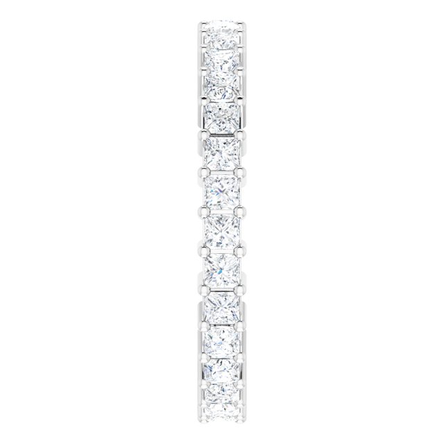 10K Gold Square Lab-Grown Diamond Shared-Prong Eternity Band – 2x2 mm Stones - White Gold - view 4