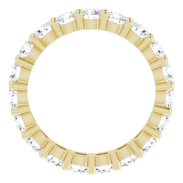 14K Gold Round Lab-Grown Diamond Shared-Prong Eternity Band – 3.4 mm Stones - Yellow Gold - view 2
