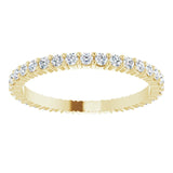 14K Gold Round Lab-Grown Diamond Shared-Prong Eternity Band – 1.7 mm Stones - Yellow Gold - view 3